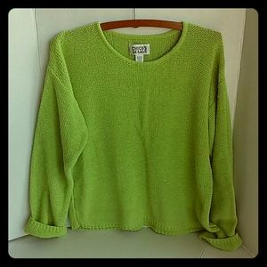 Chico's Linen + Silk Spring Green Sweater size 1